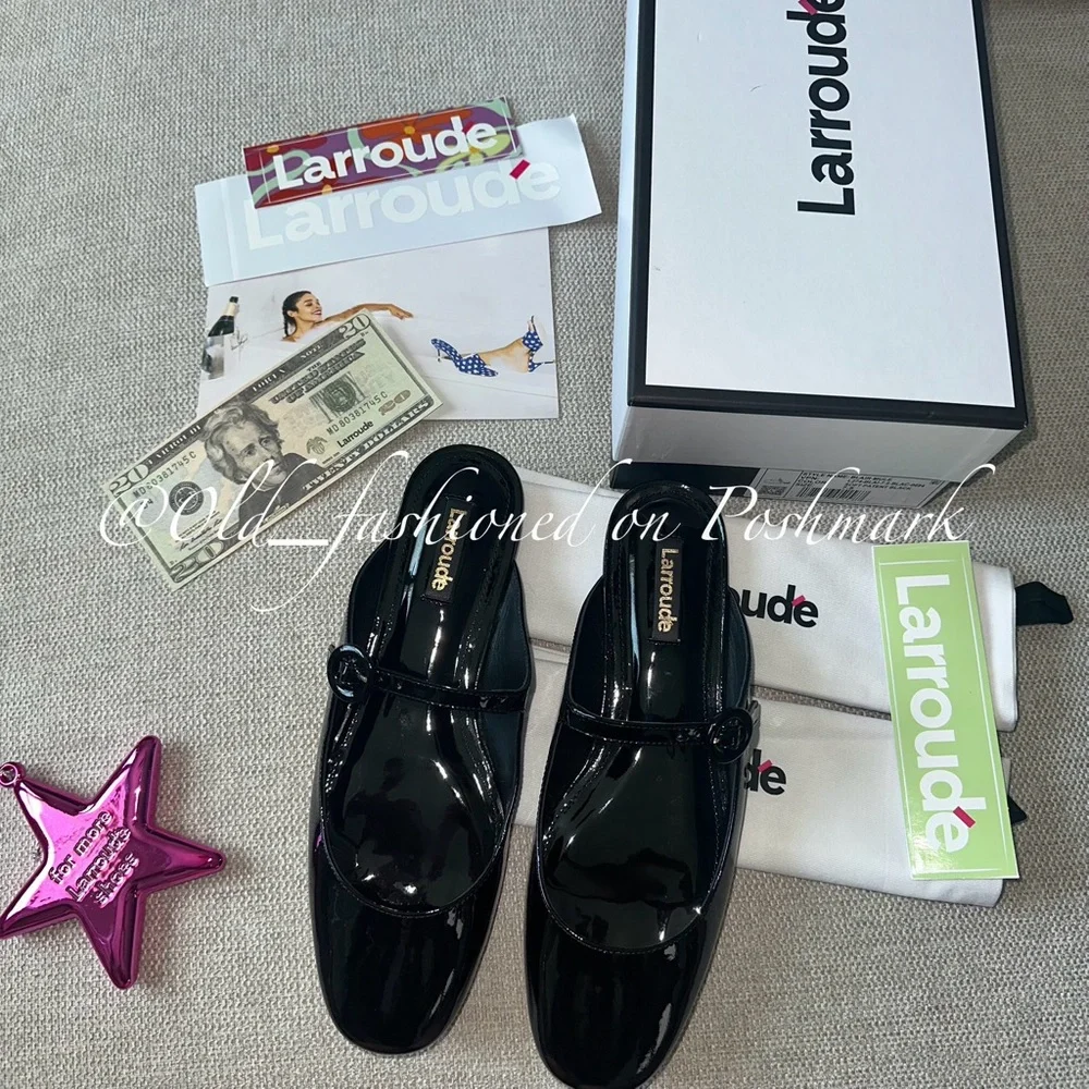 LARROUDÉ Blair Leather Mules - Black